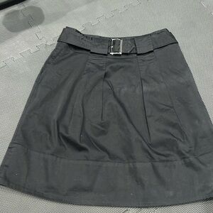 KENAR Belted, pleated, pockets, lined size 4 Black skirt